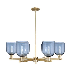 Bella - 6 Light Stem Hung Chandelier-11.5 Inch Tall and 35.25 Inch Wide - 1388168