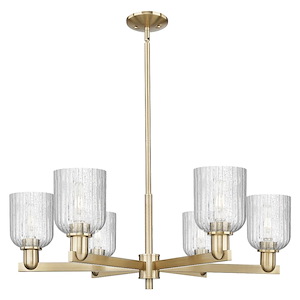 Bridal Veil - 6 Light Stem Hung Chandelier-34.75 Inch Wide and 11 Inch Tall - 1372753