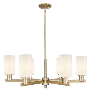 Clymer - 6 Light Stem Hung Chandelier-10.88 Inch Tall and 33.63 Inch Wide - 1388191