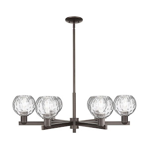 Athens Water Glass - 6 Light Stem Hung Chandelier-10 Inch Tall and 35.75 Inch Wide - 1388140