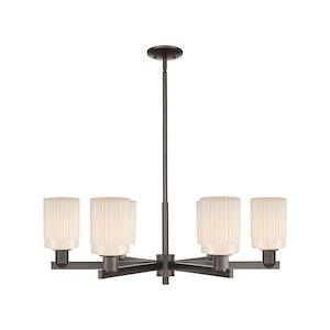 Hadley - 6 Light Stem Hung Chandelier-11 Inch Tall and 34.25 Inch Wide - 1388143