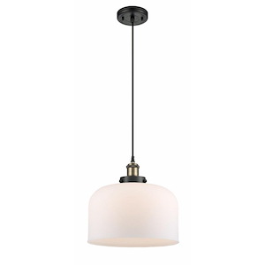 Bell - 1 Light Cord Hung Mini Pendant In Industrial Style-11.38 Inches Tall and 12 Inches Wide - 1289995