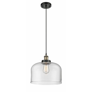Bell - 1 Light Cord Hung Mini Pendant In Industrial Style-11.38 Inches Tall and 12 Inches Wide - 1289995
