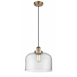 Bell - 1 Light Cord Hung Mini Pendant In Industrial Style-11.38 Inches Tall and 12 Inches Wide - 1289995