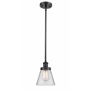 Cone - 1 Light Stem Hung Mini Pendant In Industrial Style-9 Inches Tall and 6 Inches Wide - 1290072