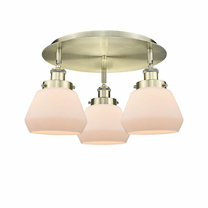 Fulton - 3 Light Flush Mount In Art Deco Style-8 Inches Tall and 18.25 Inches Wide - 1330352