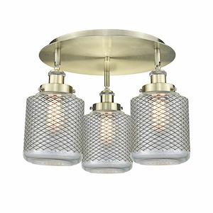 Edison - 3 Light Flush Mount In Industrial Style-9.5 Inches Tall and 17.75 Inches Wide - 1330341