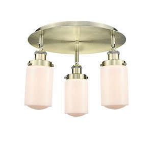Dover - 3 Light Flush Mount In Art Deco Style-10 Inches Tall and 16.25 Inches Wide - 1330342