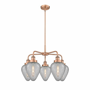 Geneseo - 5 Light Stem Hung Chandelier In Industrial Style-15 Inches Tall and 24 Inches Wide - 1330345