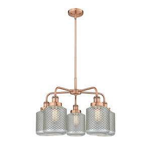 Edison - 5 Light Stem Hung Chandelier In Industrial Style-15 Inches Tall and 24 Inches Wide - 1330377