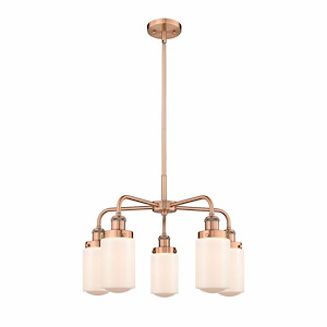 Dover - 5 Light Stem Hung Chandelier In Art Deco Style-15.5 Inches Tall and 22.5 Inches Wide - 1330405