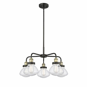 Olean - 5 Light Stem Hung Chandelier In Art Deco Style-13.5 Inches Tall and 24.5 Inches Wide - 1330444