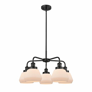 Fulton - 5 Light Stem Hung Chandelier In Art Deco Style-13.5 Inches Tall and 24.5 Inches Wide - 1330357