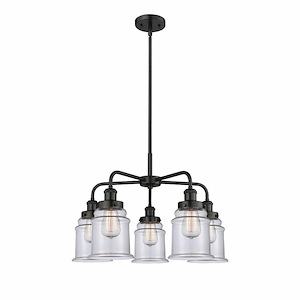 Canton - 5 Light Stem Hung Chandelier In Industrial Style-16.25 Inches Tall and 24 Inches Wide - 1330358