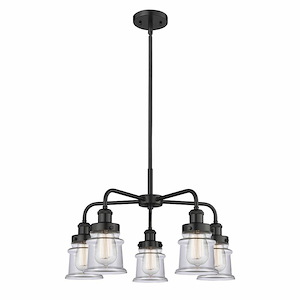 Canton - 5 Light Stem Hung Chandelier In Industrial Style-14.5 Inches Tall and 23.25 Inches Wide - 1330382