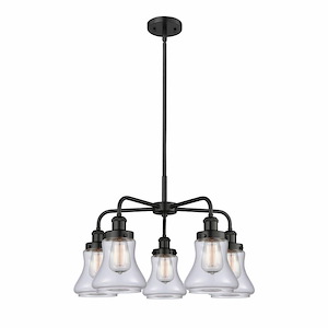 Bellmont - 5 Light Stem Hung Chandelier In Art Deco Style-15.25 Inches Tall and 24 Inches Wide - 1330430