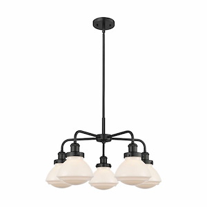 Olean - 5 Light Stem Hung Chandelier In Art Deco Style-13.5 Inches Tall and 24.5 Inches Wide - 1330444