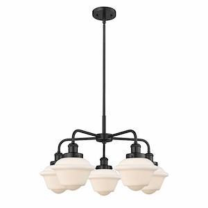 Oxford - 5 Light Stem Hung Chandelier In Art Deco Style-13.5 Inches Tall and 24.5 Inches Wide - 1330417