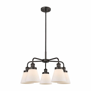 Cone - 5 Light Stem Hung Chandelier In Art Deco Style-14.75 Inches Tall and 24.25 Inches Wide - 1330431