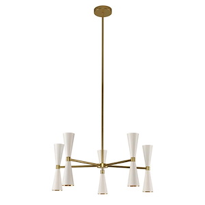 Milo - 28 Inch 30W 10 LED 5 Arm Chandelier - 1213638