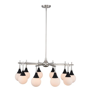 Bogart - 10 Light Chandelier In Art Deco Style-14 Inches Tall and 32 Inches Wide - 882297