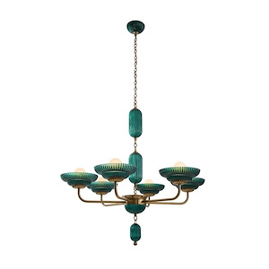 Verde - 6 Light Chandelier In Art Deco Style-40 Inches Tall and 40 Inches Wide - 1294918
