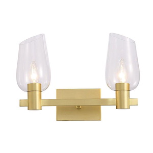 Calabria - 2 Light Double Wall Sconce-10 Inch Tall and 14 Inch Wide - 1151345