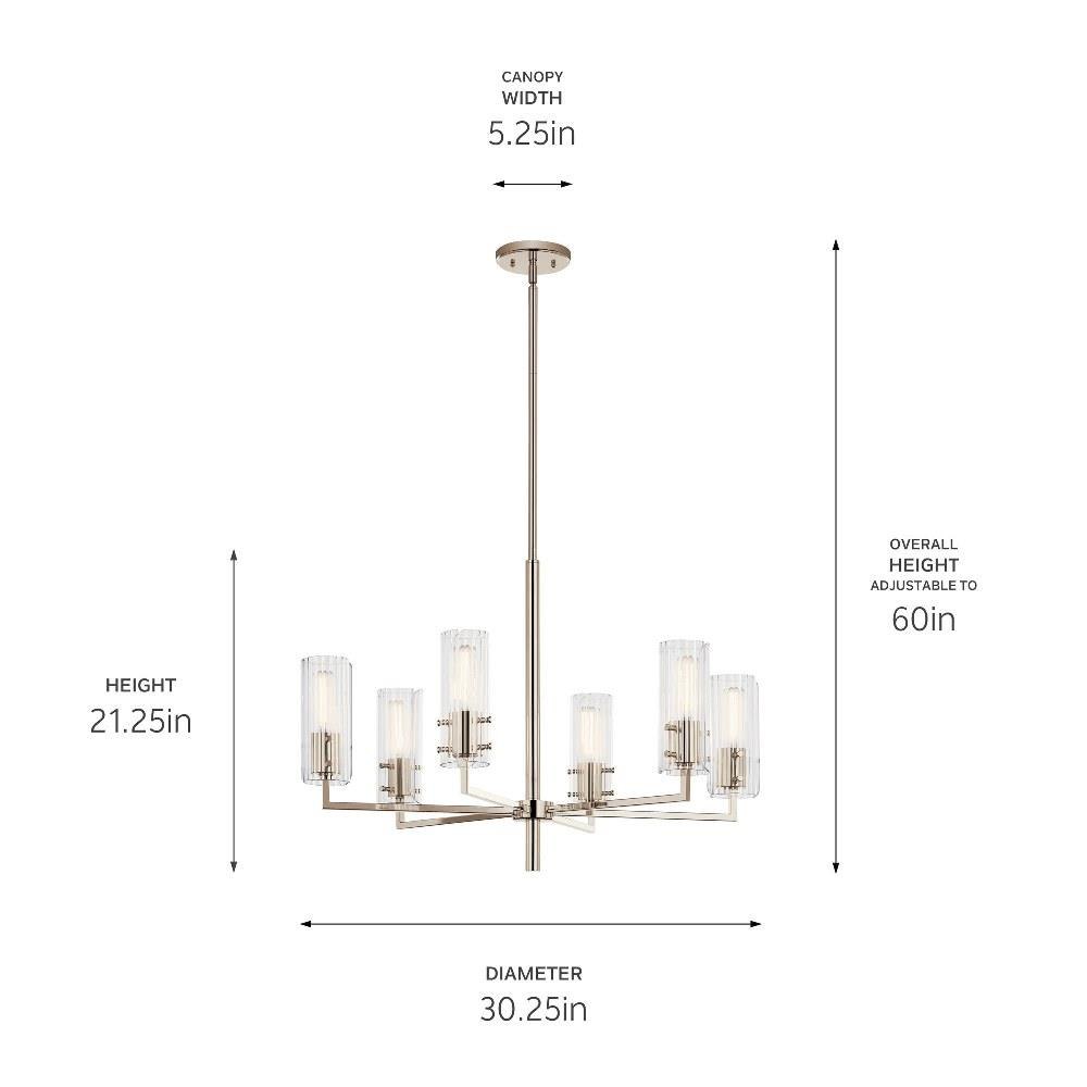最も優遇の Kichler Lighting - 52679PN - Velestino - 6 Light Chandelier スーツ・フォーマル・ドレス