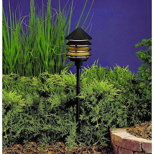 Six Groove - Line Voltage 1 light Path Lamp - 9.5 inches tall by 6 inches wide - 966294