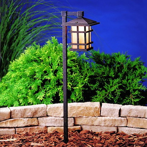 Cross Creek - Line Voltage Path and Spread Light - with Arts and Crafts/Mission inspirations - 27 inches tall by 6 inches wide - 966250