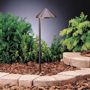 Six Groove - 1 Light Side Dome Path Light In Style-6 Inches Tall and 20 Inches Wide