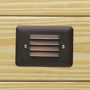 0.86W 1 LED Louvered Mini Step Light - with Utilitarian inspirations - 3.5 inches tall by 5 inches wide