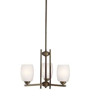 Eileen - 3 Light Mini Chandelier With White Glass Shades - With Contemporary Inspirations - 13.75 Inches Tall By 18.5 Inches Wide - 1254726