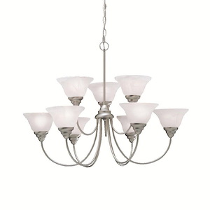 Telford - 9 light Two Tier Chandelier - 24.5 inches tall by 33.75 inches wide