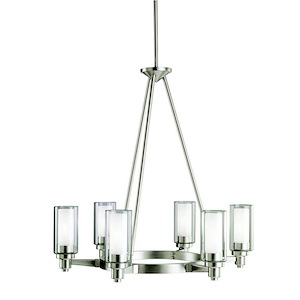 Circolo - 6 light Chandelier - with Soft Contemporary inspirations - 26.5 inches tall by 26 inches wide - 966103