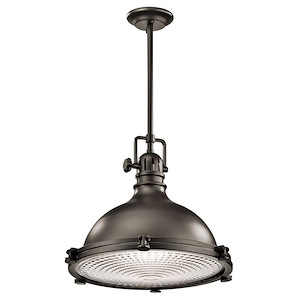 Hatteras Bay - 1 light Mini-Pendant - with Vintage Industrial inspirations - 16 inches tall by 18 inches wide - 967382
