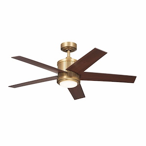 Brahm - 5 Blade Ceiling Fan with Light Kit In Art Deco Style-15.5 Inches Tall and 48 Inches Wide - 1278725