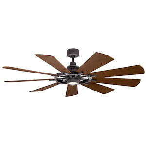 Gentry - Ceiling Fan with Light Kit - with Lodge/Country/Rustic inspirations - 16.5 inches tall by 65 inches wide