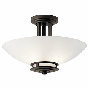 Hendrik - 2 light Semi-Flush Mount - with Soft Contemporary inspirations - 10 inches tall by 15 inches wide - 966117