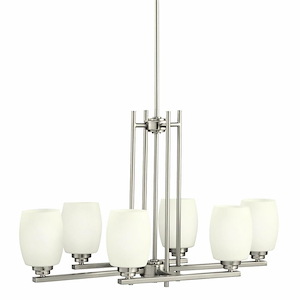 Eileen - 60W 6 LED Linear Double Chandelier - with Contemporary inspirations - 18.5 inches tall by 16.25 inches wide - 966120