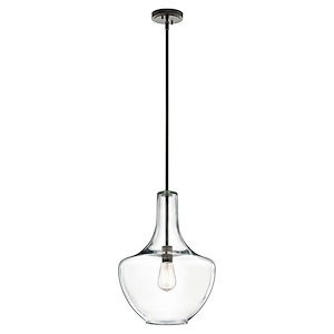 Everly - 1-Light Large Pendant with Transitional Style 19.75 Inches Tall by 13.75 Inches Wide - 967469