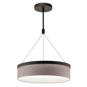 Mercel - Pendant 3 Light White Linen Fabric - with Transitional inspirations - 18.5 inches tall by 18.5 inches wide - 969827