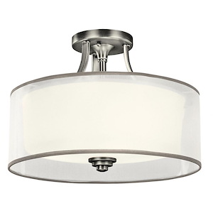 Lacey - 3 light Semi-Flush Mount - with Transitional inspirations - 10.75 inches tall by 15 inches wide - 966753