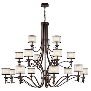 Lacey - Eighteen Light 3-Tier Chandelier - with Transitional inspirations - 53 inches tall by 62 inches wide - 968131