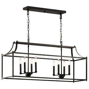 Morrigan - 8 light Linear Chandelier - with Traditional inspirations - 19 inches tall by 12.5 inches wide - 970075