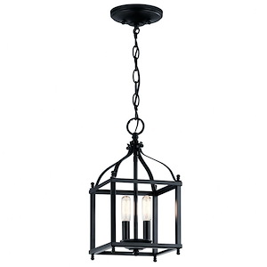 Larkin - 2 light Cage Foyer - with Traditional inspirations - 14.75 inches tall by 8 inches wide - 967248
