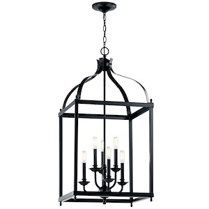 Larkin - 6 Light X-Large Cage Foyer with Traditional Design-36.25 inches tall by 18 inches wide