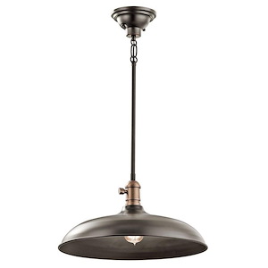 Cobson - 1 Light Pendant - With Vintage Industrial Inspirations - 8 Inches Tall By 16 Inches Wide - 1254257