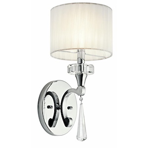 Parker Point - Contemporary 1 Light Wall Sconce - with Crystal inspirations - 16.25 inches tall by 6.75 inches wide