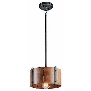 Elbur - 1 light Convertible Pendant - with Lodge/Country/Rustic inspirations - 6.75 inches tall by 10.75 inches wide